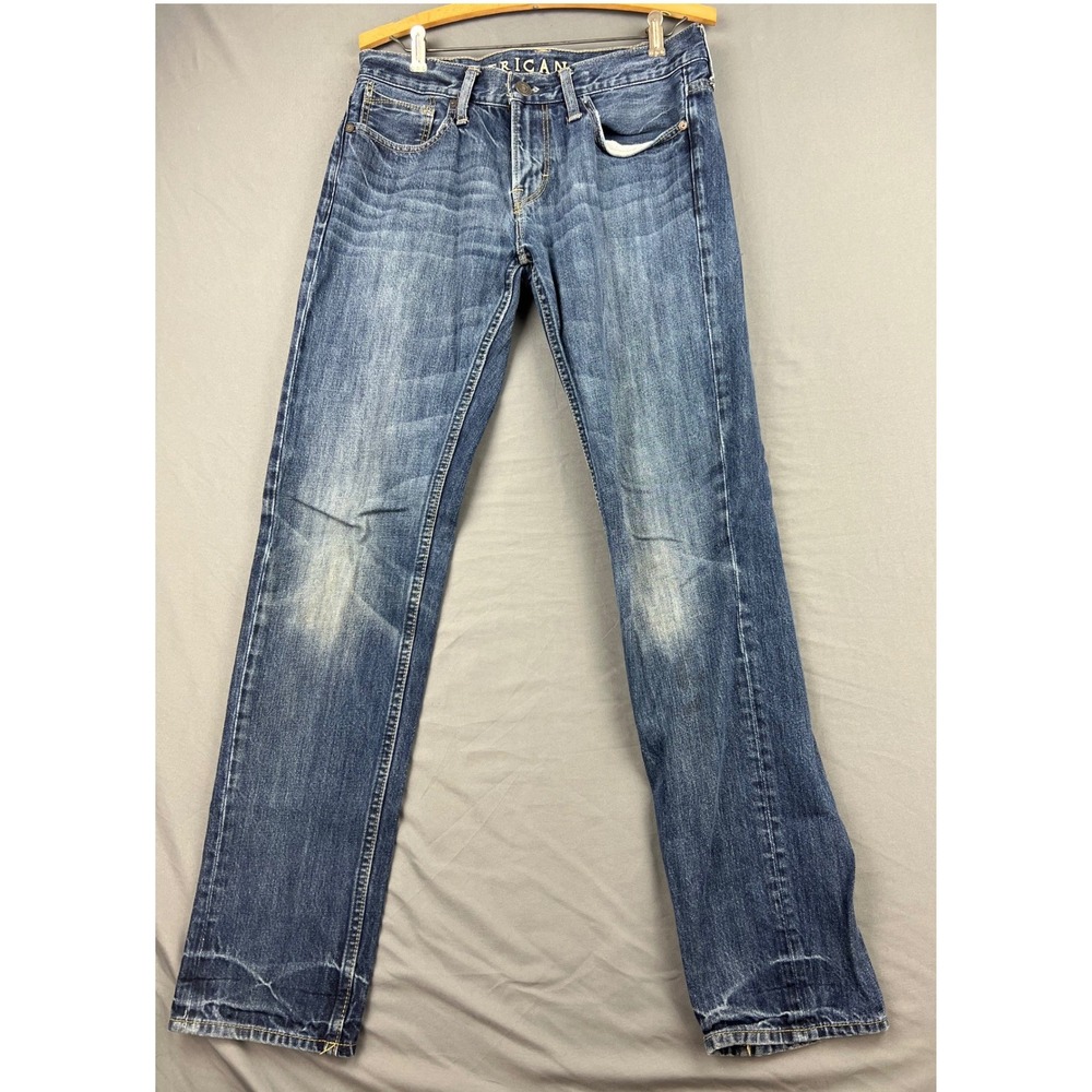 American Eagle Jeans Mens 30x34 Slim Fit Blue Medium Wash Denim Cotton Good